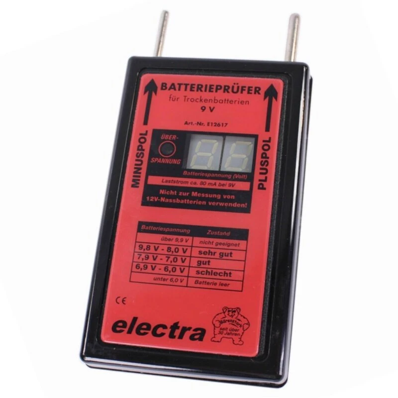 Electra Batterieprüfer »Digital« Prüfer Für 9v · Trockenbatterie 3 Electra Batterieprüfer »Digital« Prüfer Für 9v · Trockenbatterie