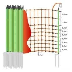 Ernte Schutznetz »Euronetz« Wildzaun Elektrozaun · 50m 2 Spitzen, 65cm -Zucht-Tierbedarf Store ernte schutznetz euronetz wildzaun elektrozaun 50m 2 spitzen 65cm3