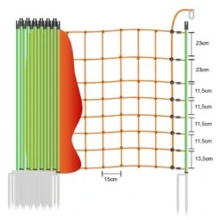 Schafnetz »Euronetz« Elektrozaun · 50m 2 Spitzen, 106cm -Zucht-Tierbedarf Store schafnetz 50m euronetz elektrozaun doppelspitze 106cm3