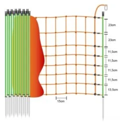 Schafnetz »Euronetz« Elektrozaun · 50m 1 Spitze, 106cm -Zucht-Tierbedarf Store schafnetz euro netz elektrozaun 50m 1 spitze 106cm3