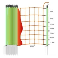 Wolfsabwehrzaun »Euronetz« Mit Wildverbissschutz · 50m 2 Spitzen, 106cm -Zucht-Tierbedarf Store wildzaun euronetz mit wildverbissschutz 50m 2 spitzen 106cm3